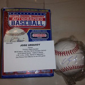 Collectible Autographed Houston Astros Jose Urquirdy Baseball - New